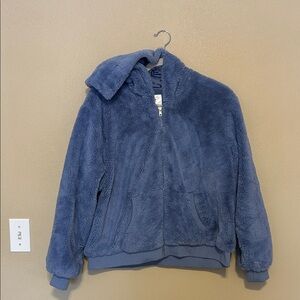 Justice Fuzzy Blue Teddy Jacket